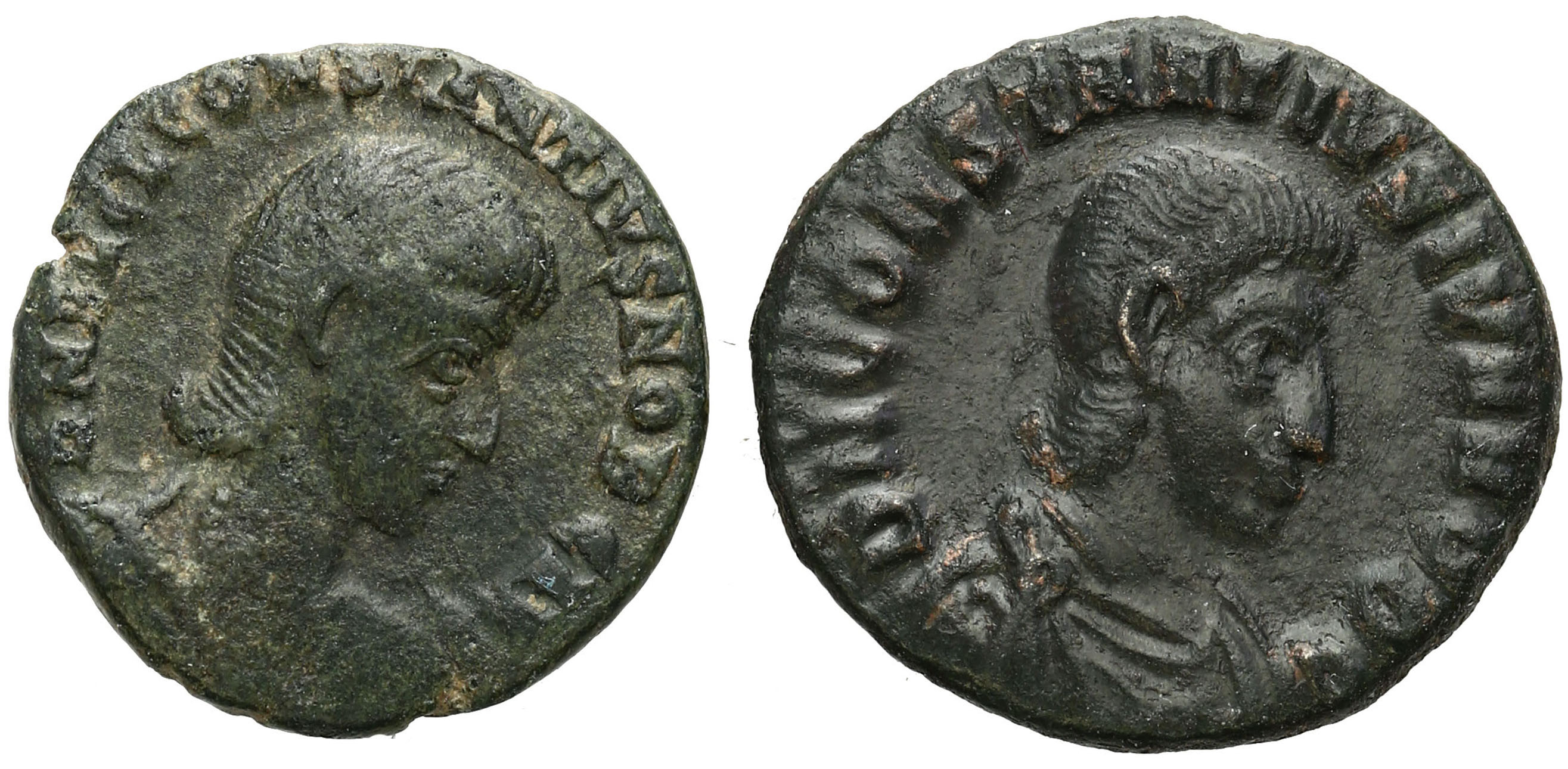 Cesarstwo Rzymskie, Lot 2 sztuk follisów Konstancjusz Gallus 351 – 354 n. e., Siscia